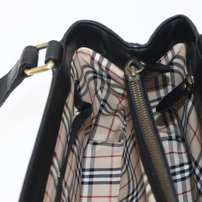 Burberry Vintage Tote Leather, BLACK, LEATHER, Tote bag