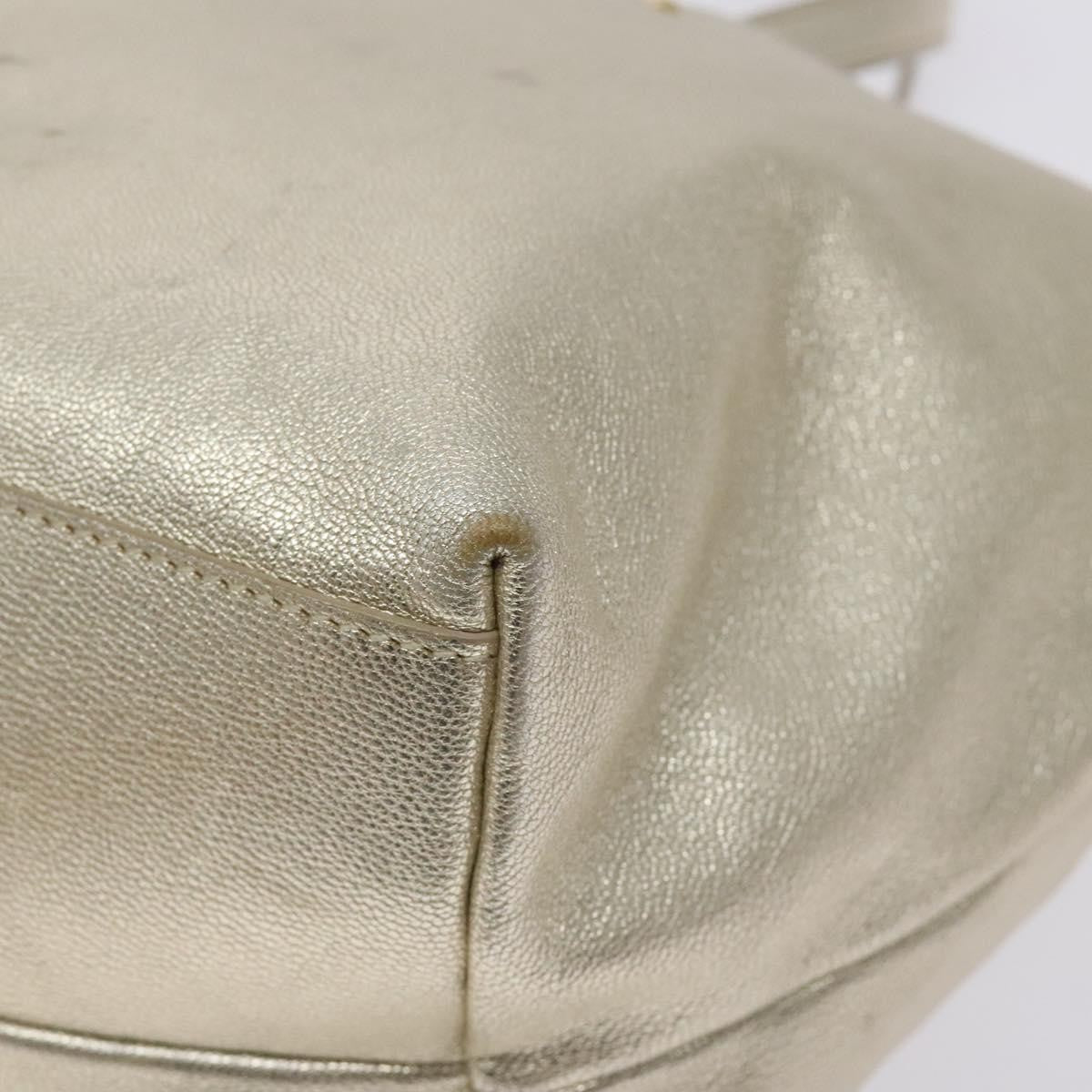 Salvatore Ferragamo Vintage Zip Tote Leather, GOLD, LEATHER, Tote bag