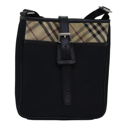 Burberry Front Pocket Flap Messenger Vintage Check Nylon and Nylon, BLACK, NYLON, Crossbody bag