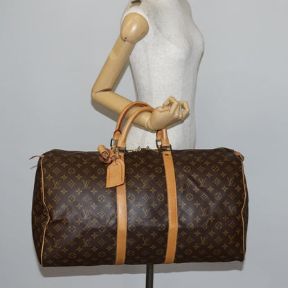 Louis Vuitton Keepall Bag Monogram Canvas, BROWN, CANVAS, Travel bag