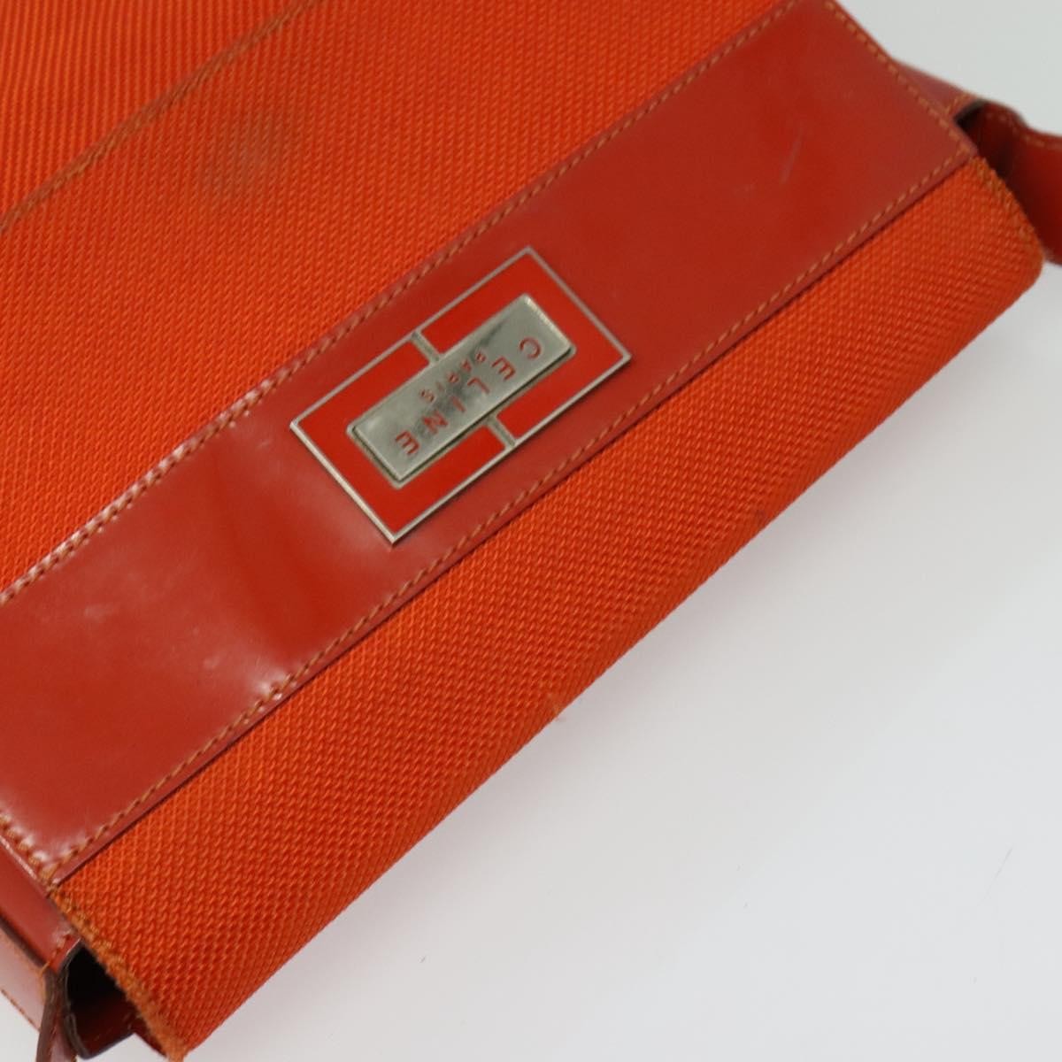 Celine Shoulder Bag Canvas, ORANGE, CANVAS, Shoulder bag