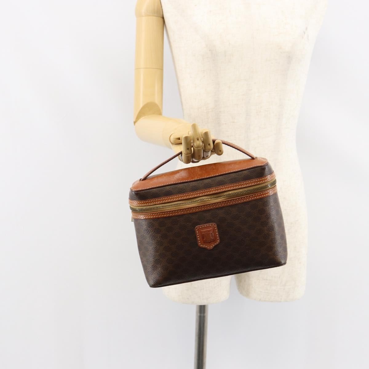 Celine Macadam Vanity Bag Canvas, BROWN, CANVAS, Clutche & pouche