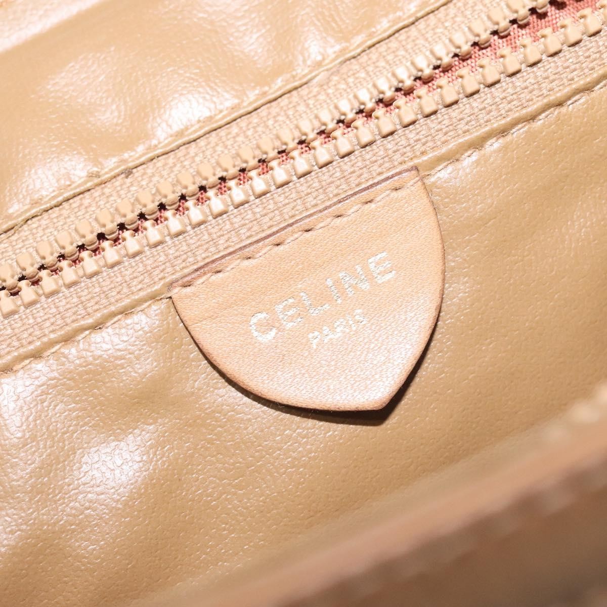 Celine Vintage Macadam Handbag Canvas, BEIGE, CANVAS, Handbag