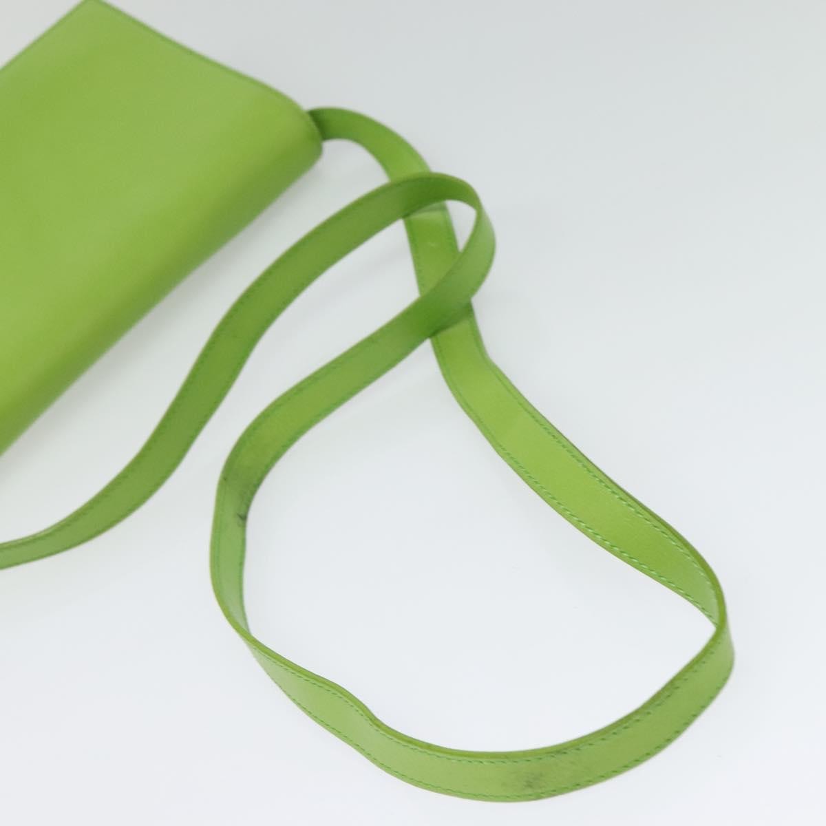 Celine Flap Shoulder Bag Leather, GREEN, LEATHER, Shoulder bag