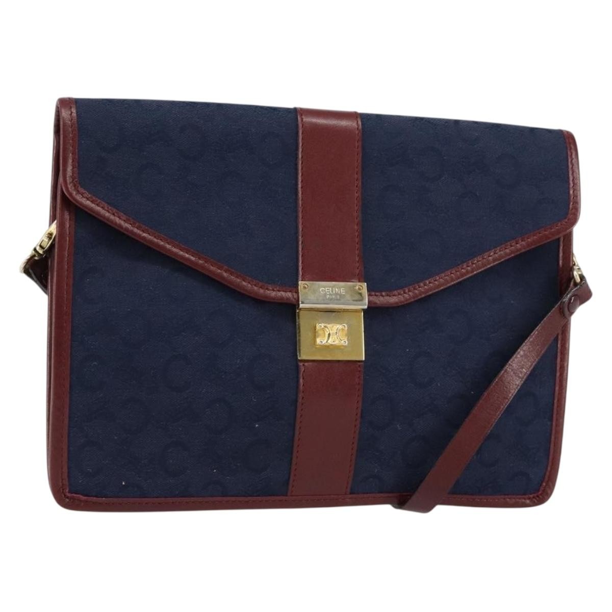 Celine C Macadam Shoulder bag Canvas, NAVY, CANVAS, Shoulder bag