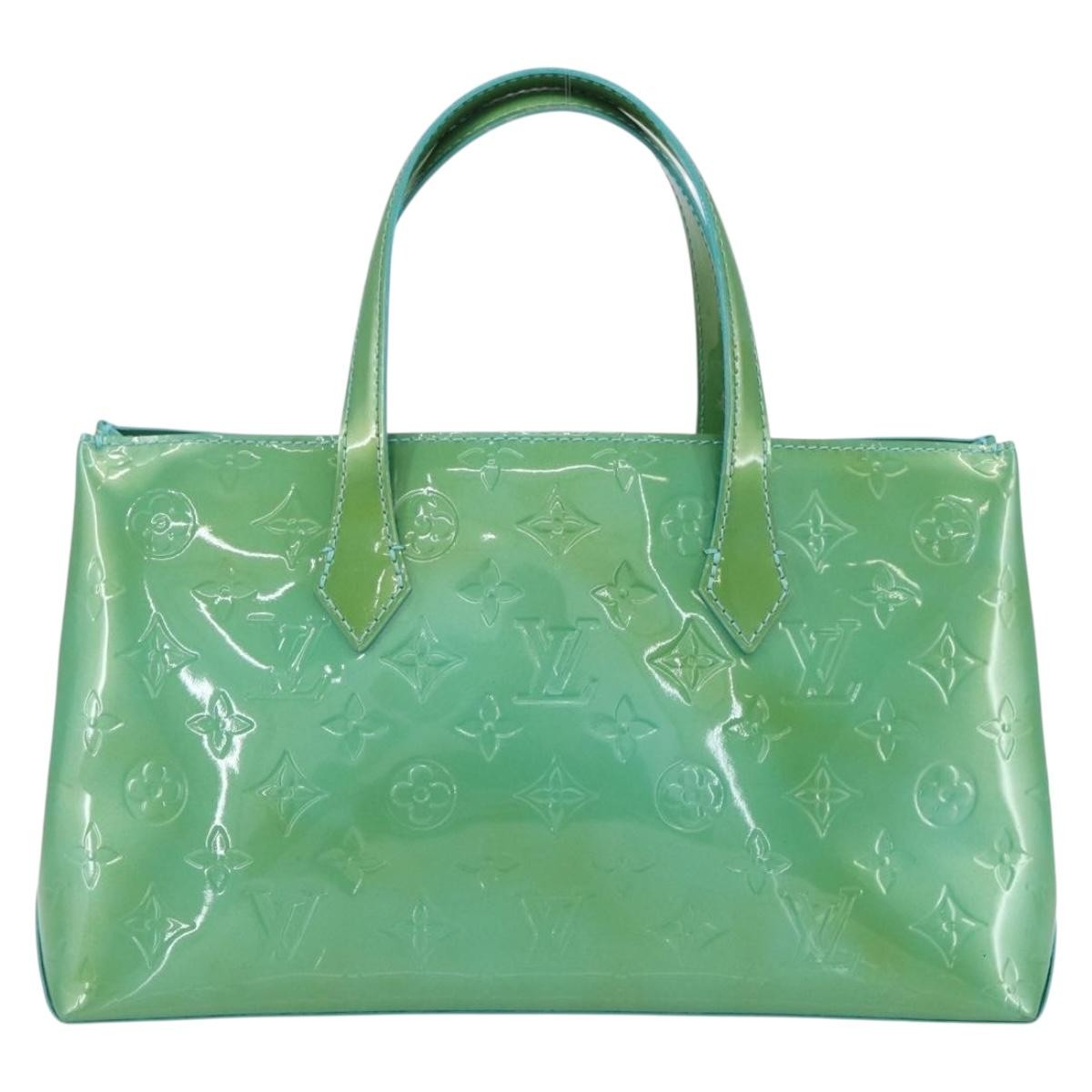 Louis Vuitton Wilshire Handbag Monogram Vernis, BLUE, PATENT_LEATHER, Handbag