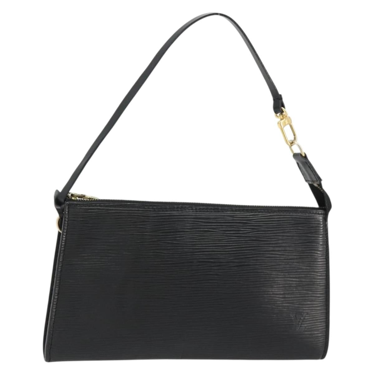 Louis Vuitton Pochette Accessoires Epi Leather, Black, Leather, Clutch