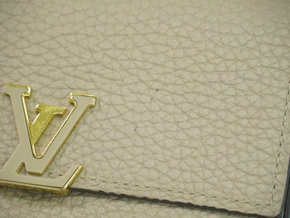 Louis Vuitton Capucines Compact wallet Leather, BEIGE, LEATHER, Wallets