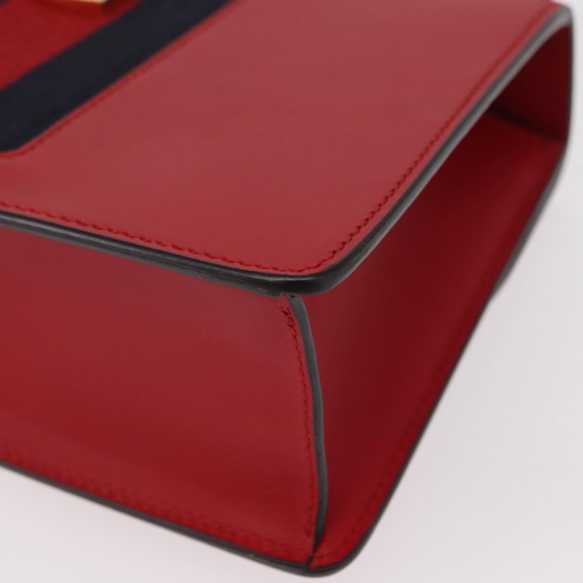 Gucci Sylvie Shoulder Bag Leather, RED, LEATHER, Shoulder bag