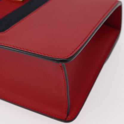 Gucci Sylvie Shoulder Bag Leather, RED, LEATHER, Shoulder bag