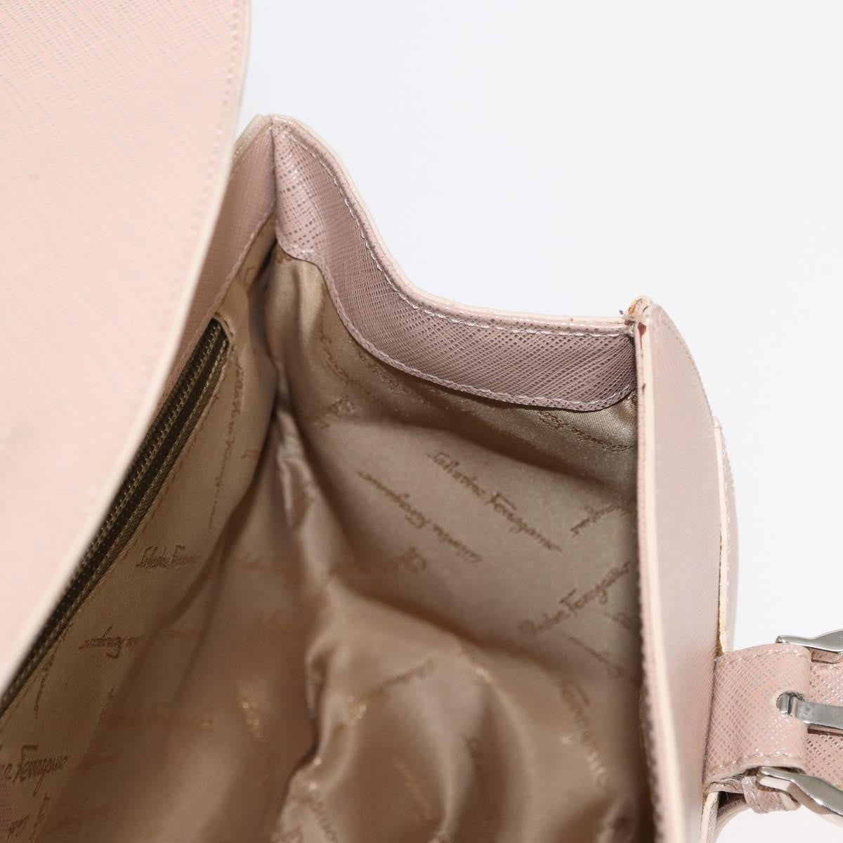 Salvatore Ferragamo Gancini Shoulder Bag Leather, PINK, LEATHER, Shoulder bag