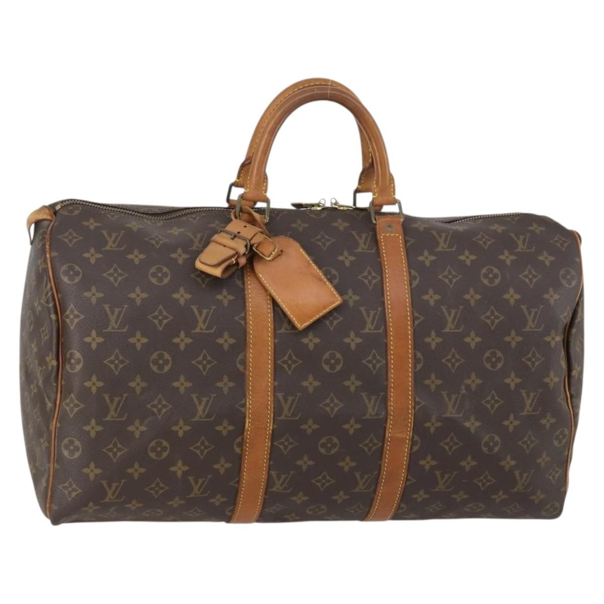 Louis Vuitton Keepall Bag Monogram Canvas, BROWN, CANVAS, Travel bag