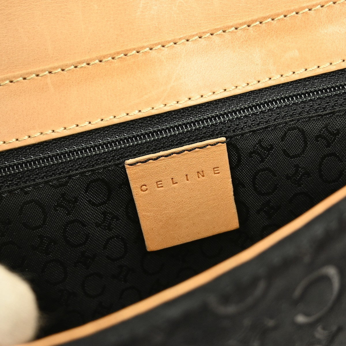 Celine C Macadam Shoulder bag Suede, BLACK, SUEDE, Shoulder bag