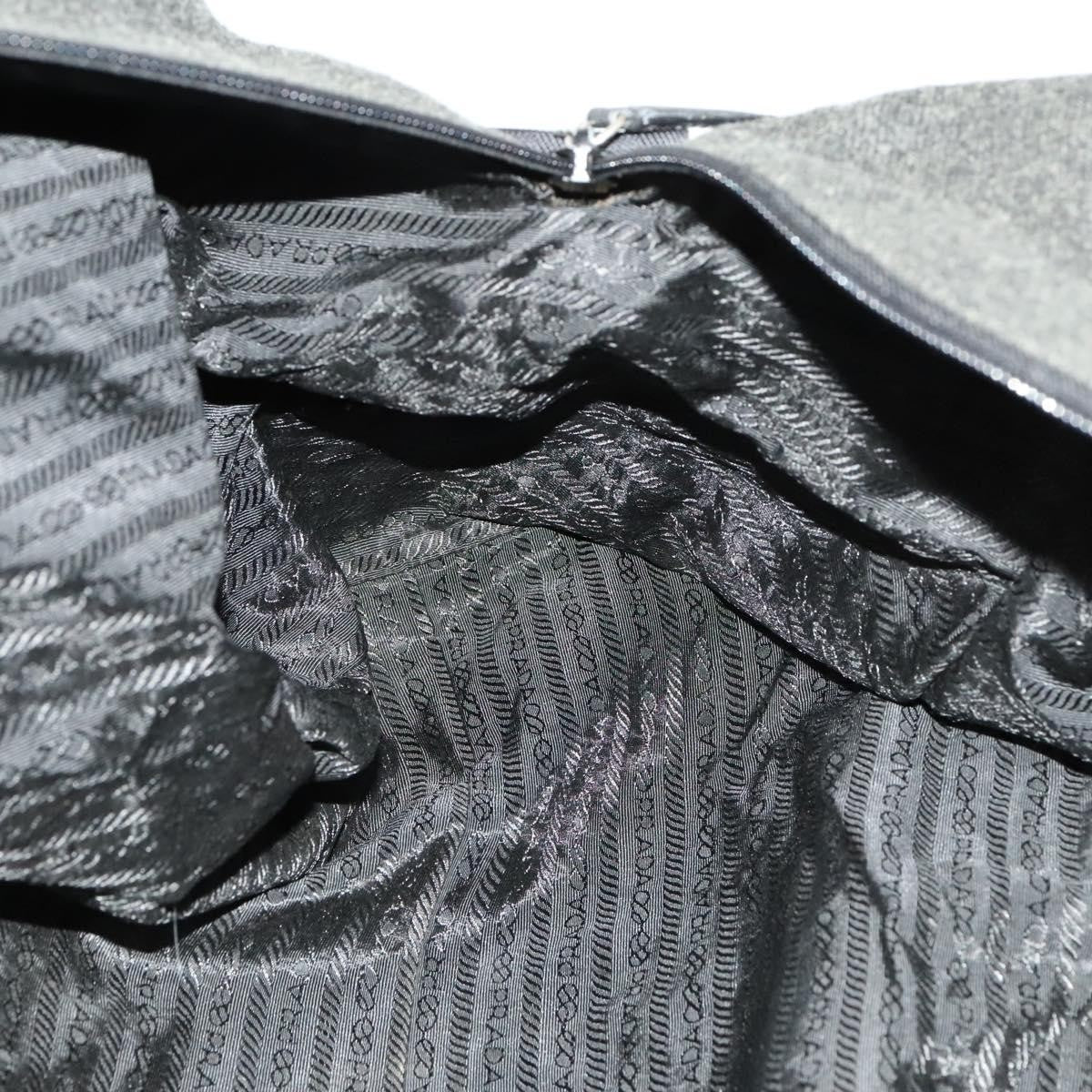 Prada Boston Bag Wool, GRAY, WOOL, Travel bag