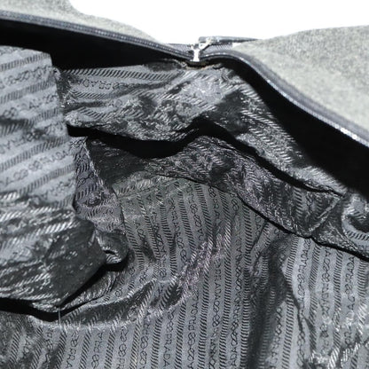 Prada Boston Bag Wool, GRAY, WOOL, Travel bag