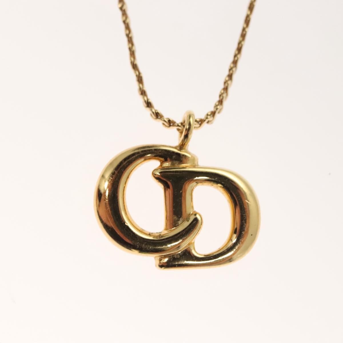 Christian Dior CD Pendant Necklace Metal, GOLD, METAL, Necklace