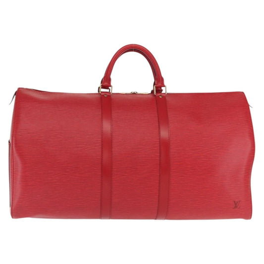 Louis Vuitton Keepall Bag Epi Leather, RED, LEATHER, Travel bag