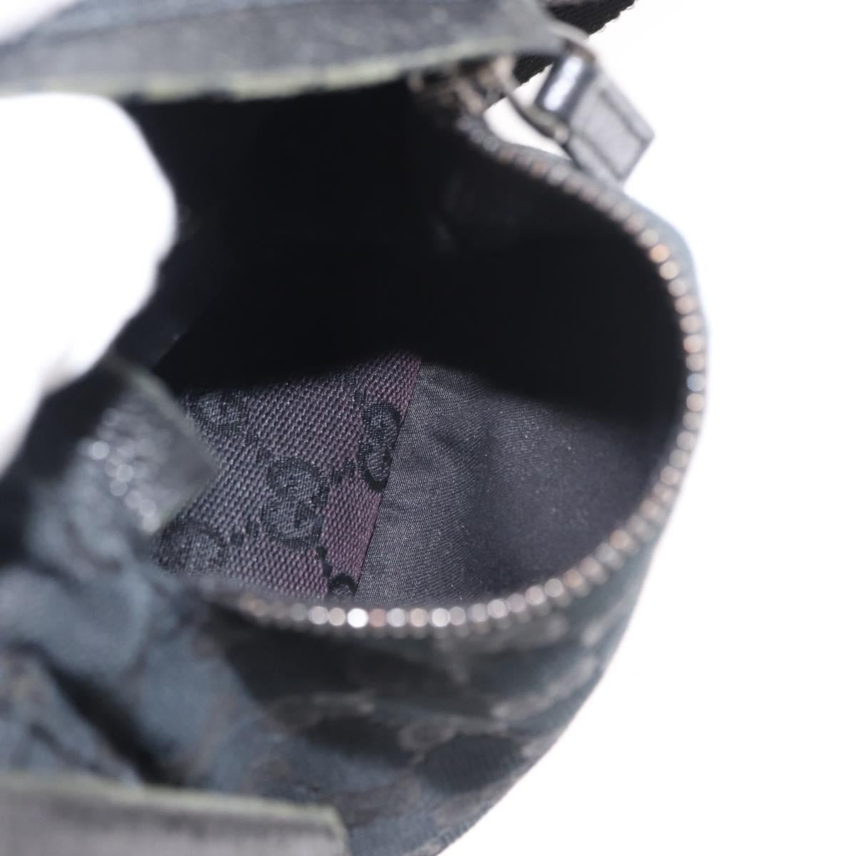 Gucci Vintage Double Belt Bag GG Canvas with Leather, BLACK, CANVAS, Shoulder bag