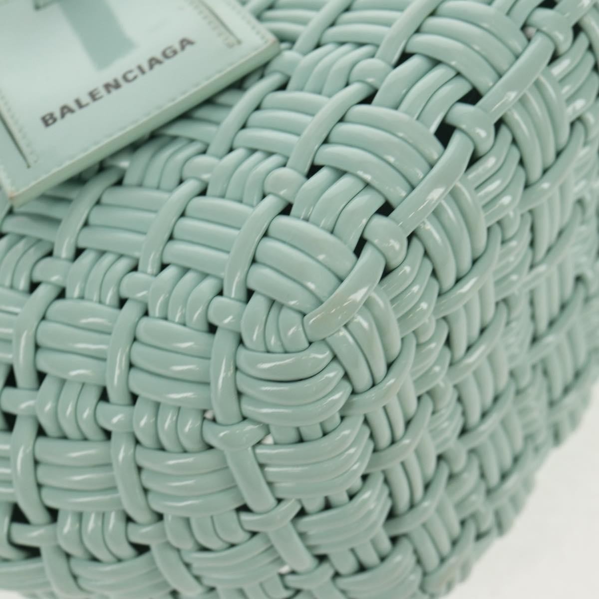 Balenciaga Bistro Panier Bag Woven Faux Leather, GREEN, RUBBER, Tote bag