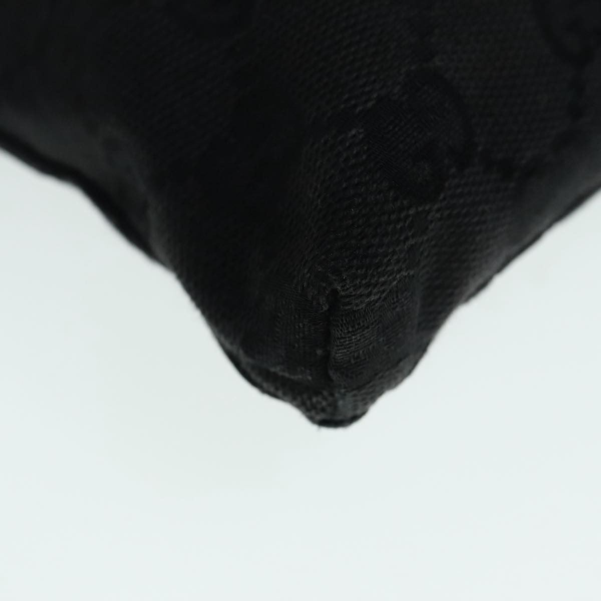 Gucci Vintage Double Belt Bag GG Canvas with Leather, BLACK, CANVAS, Clutche & pouche