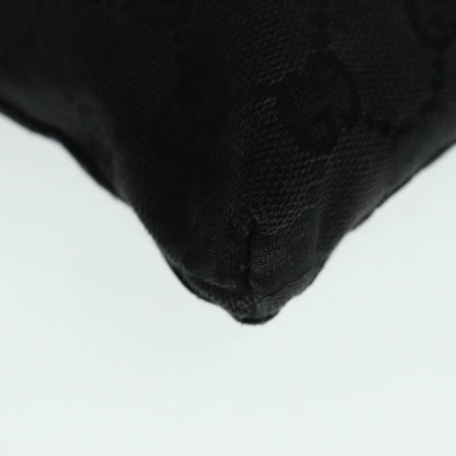 Gucci Vintage Double Belt Bag GG Canvas with Leather, BLACK, CANVAS, Clutche & pouche