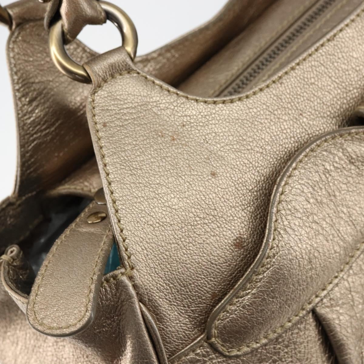 Salvatore Ferragamo Gancini Tote Leather, GOLD, LEATHER, Tote bag