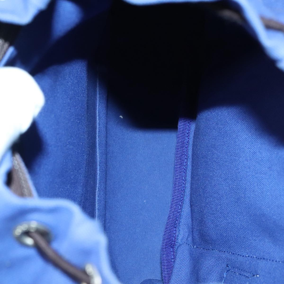 Prada Logo Backpack Canvas, BLUE, CANVAS, Backpack