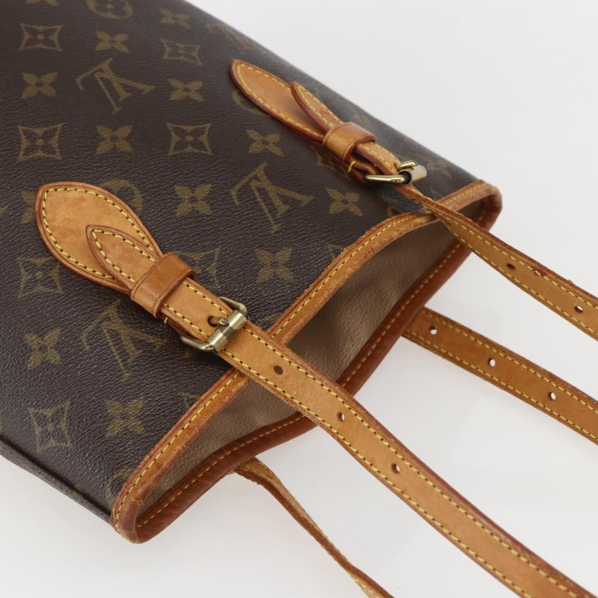 Louis Vuitton Petit Bucket Bag Monogram Canvas, BROWN, CANVAS, Shoulder bag