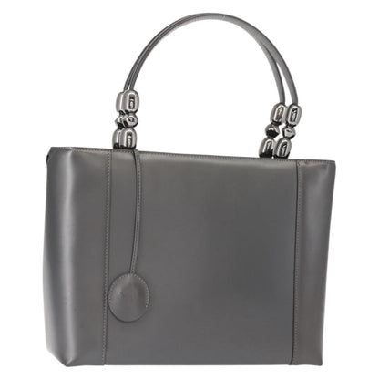 Christian Dior Vintage Handbag Leather, GRAY, LEATHER, Handbag