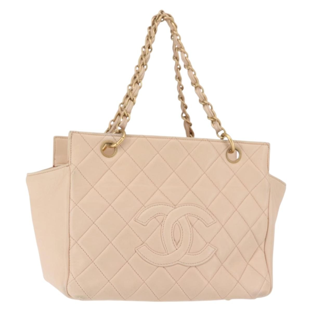 Chanel Petite Timeless Tote Quilted Calfskin, BEIGE, LEATHER, Tote bag