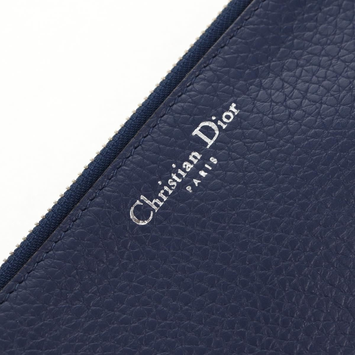 Christian Dior Diorissimo Tote Pebbled Leather, NAVY, LEATHER, Tote bag