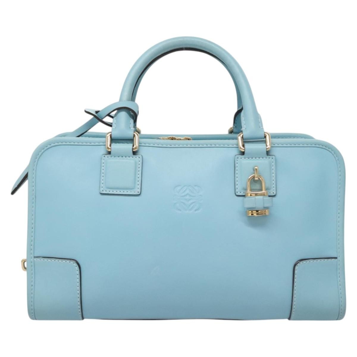 Loewe Amazona Bag Leather, BLUE, LEATHER, Handbag