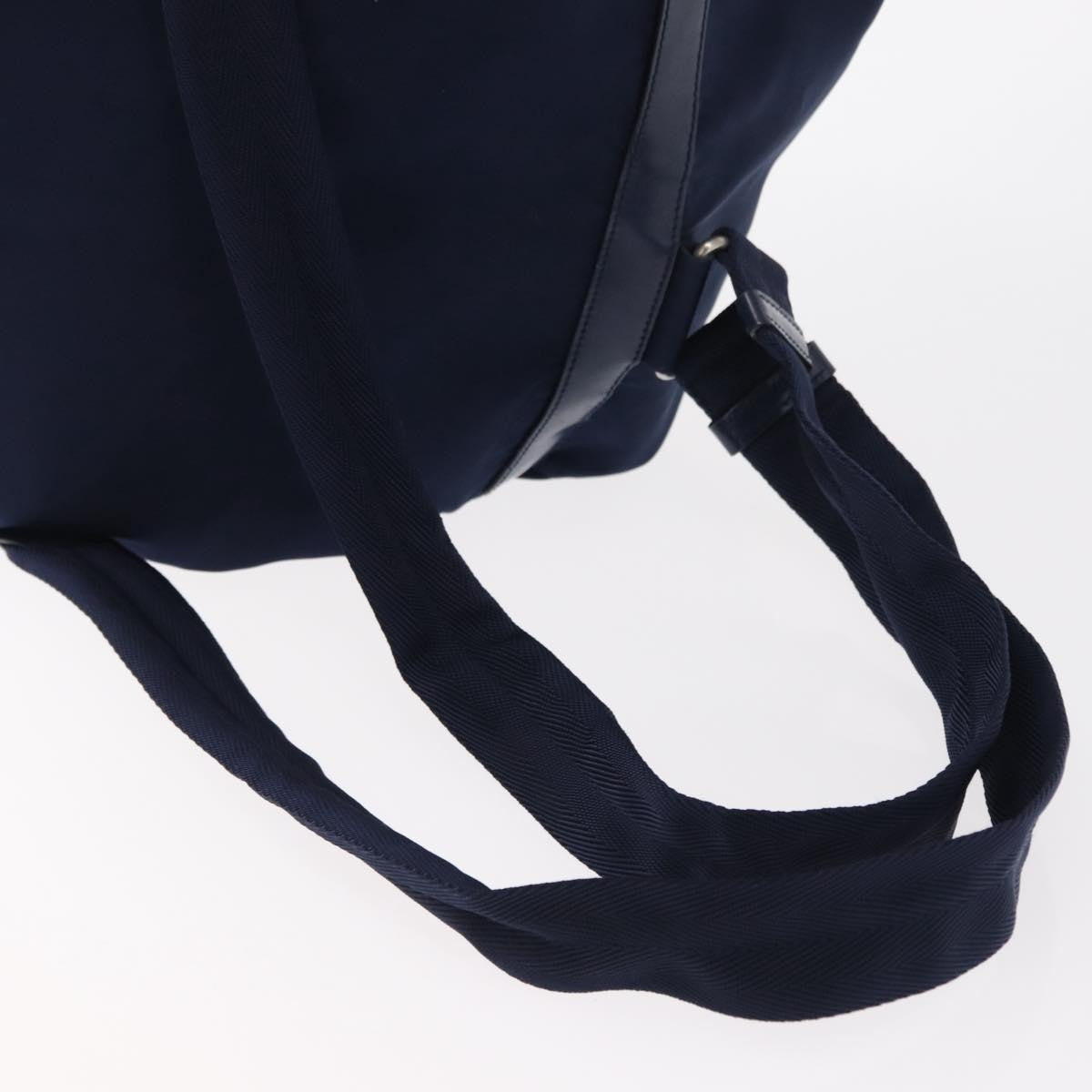 Prada Vela Double Front Pocket Backpack Tessuto with Saffiano Leather, BLUE, NYLON, Backpack