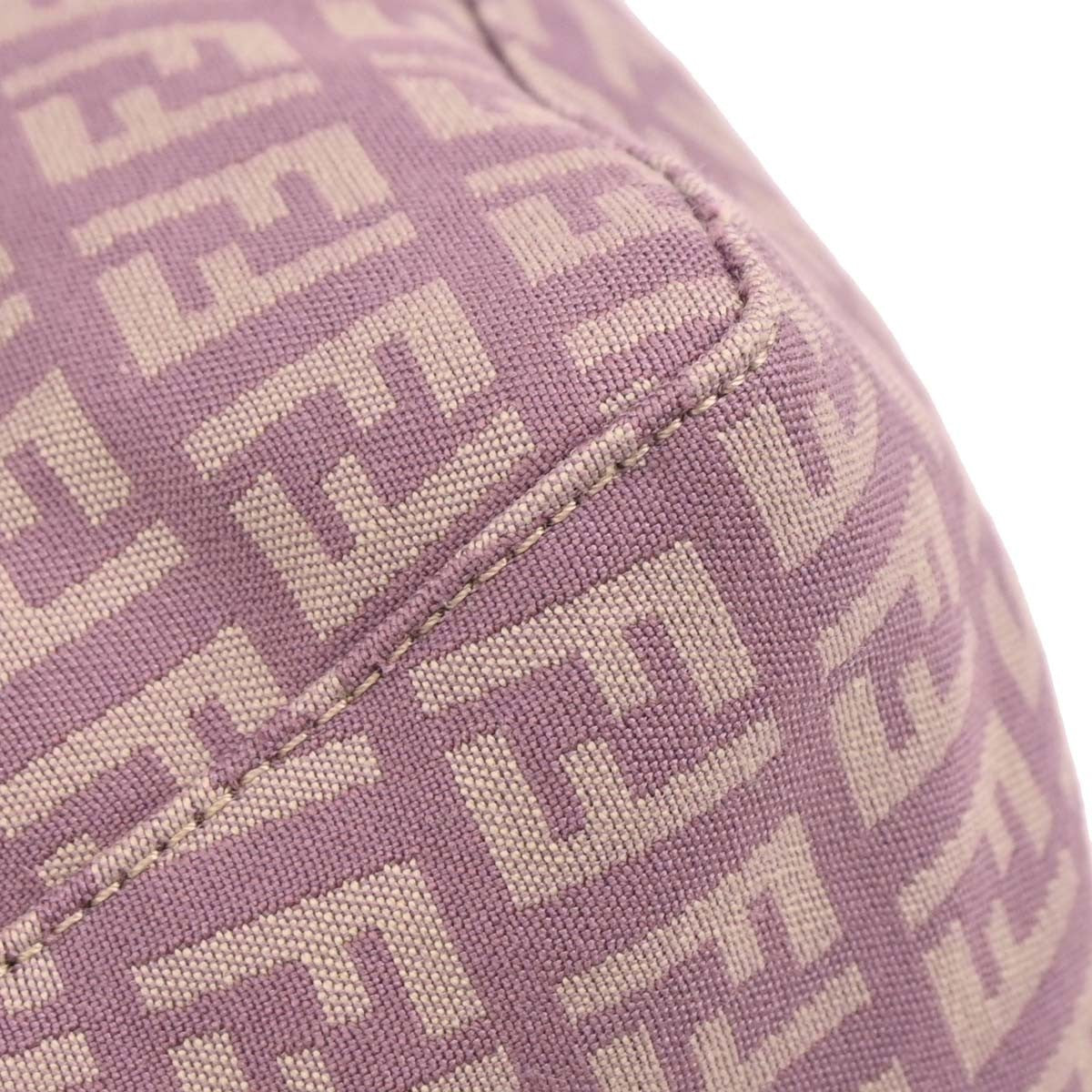 Fendi Pochette Shoulder Bag Zucchino Canvas, PURPLE, CANVAS, Shoulder bag