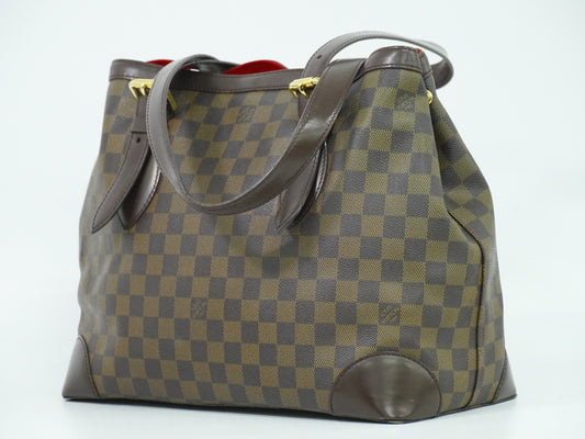 Louis Vuitton Hampstead Handbag Damier, BROWN, CANVAS, Tote bag