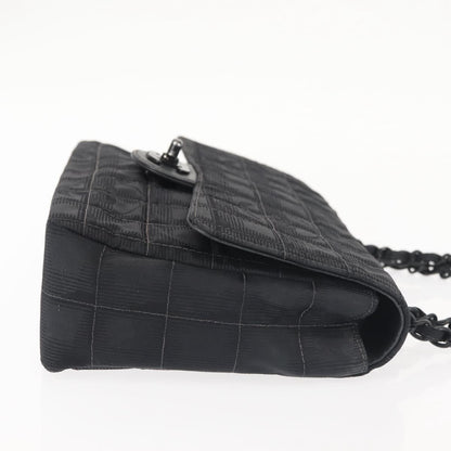 Chanel Travel Line Flap Bag Nylon, BLACK, NYLON, Travel bag