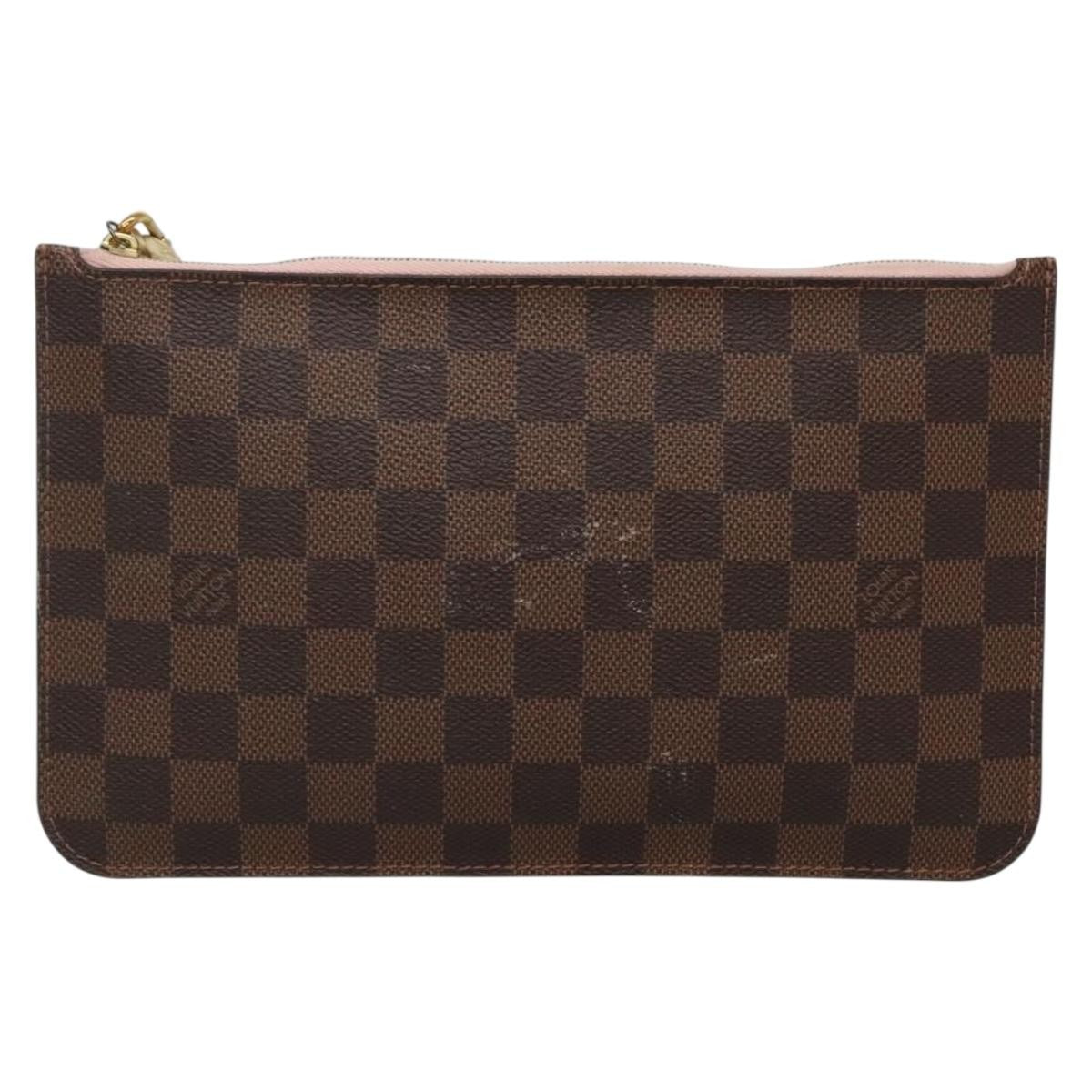 Louis Vuitton Neverfull Pochette Damier, BROWN, CANVAS, Tote bag