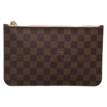 Louis Vuitton Neverfull Pochette Damier, BROWN, CANVAS, Tote bag