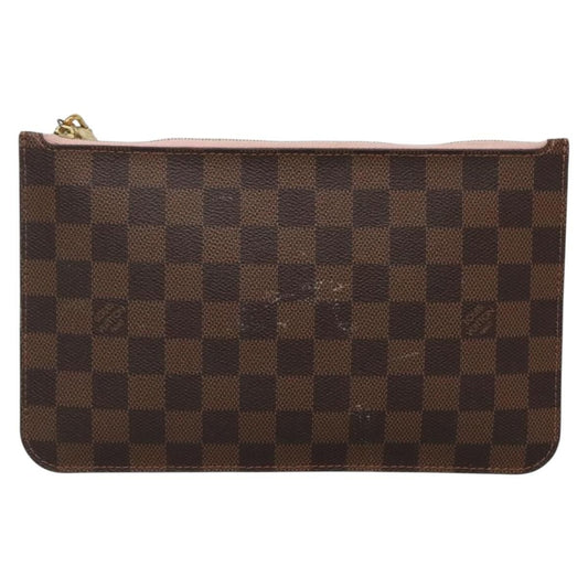 Louis Vuitton Neverfull Pochette Damier, BROWN, CANVAS, Tote bag