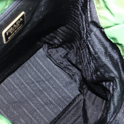 Prada Metal Handles Tote Tessuto, GREEN, NYLON, Tote bag