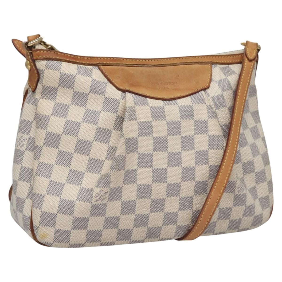 Louis Vuitton Siracusa Handbag Damier, WHITE, CANVAS, Shoulder bag