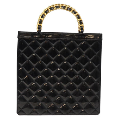 Chanel Vintage Chain Handle Tote Patent leather, BLACK, PATENT_LEATHER, Tote bag