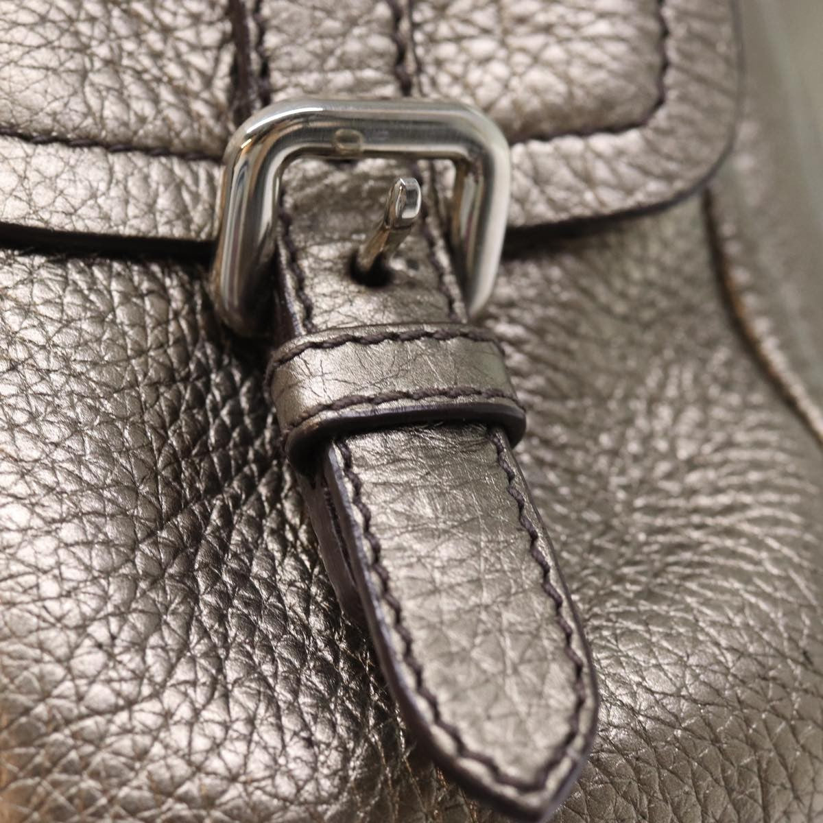 Prada Belted Hobo Vitello Daino, SILVER, LEATHER, Shoulder bag