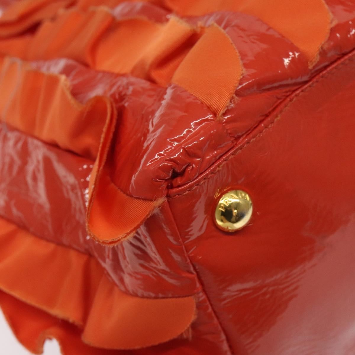 Prada Open Tote Ruffled Tessuto, ORANGE, NYLON, Handbag