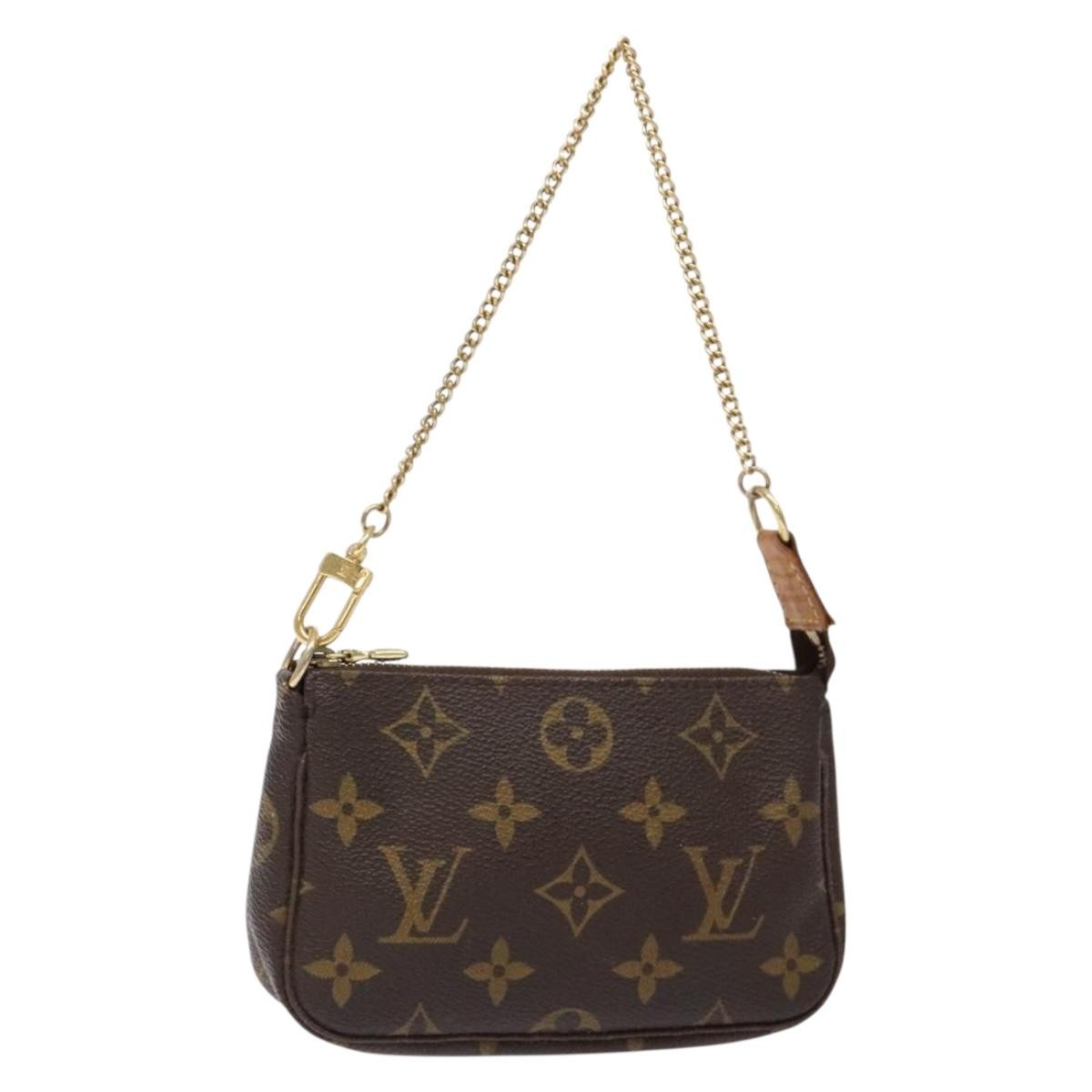 Louis Vuitton Mini pochette accessoires Canvas, BROWN, CANVAS, Clutche & pouche