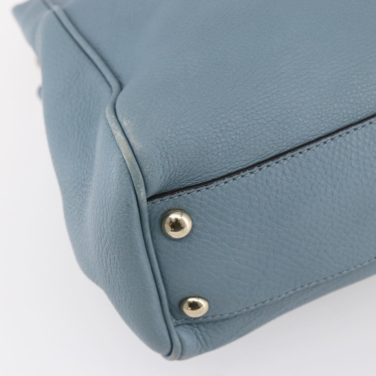 Gucci Bamboo Shopper Tote Leather, BLUE, LEATHER, Handbag