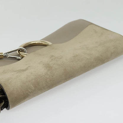 Chloe Faye Shoulder Bag Leather and Suede, GRAY, LEATHER, Shoulder bag