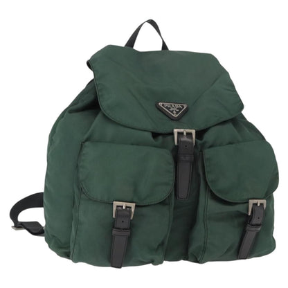 Prada Double Front Pocket Backpack Tessuto, GREEN, NYLON, Backpack