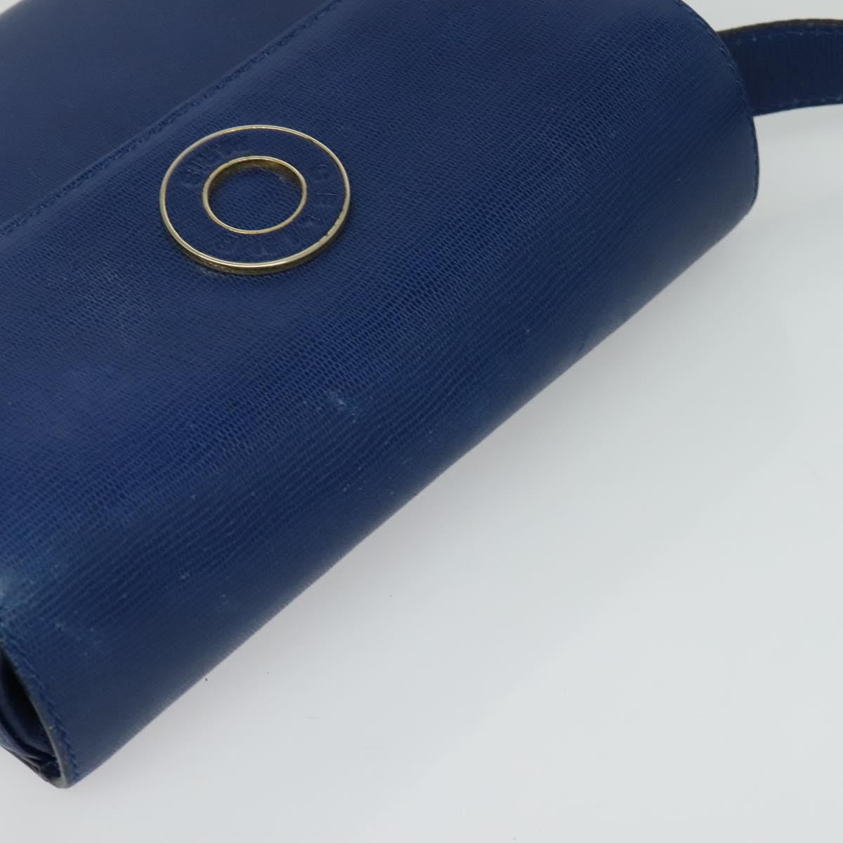 Celine Circle logo Leather, BLUE, LEATHER, Handbag