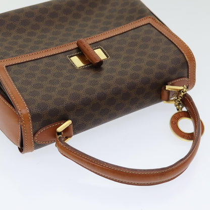 Celine Vintage Convertible Top Handle Bag Macadam Coated Canvas, BROWN, CANVAS, Handbag